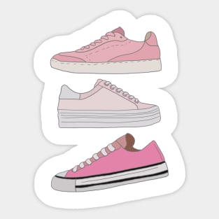 3 pink trainers Sticker